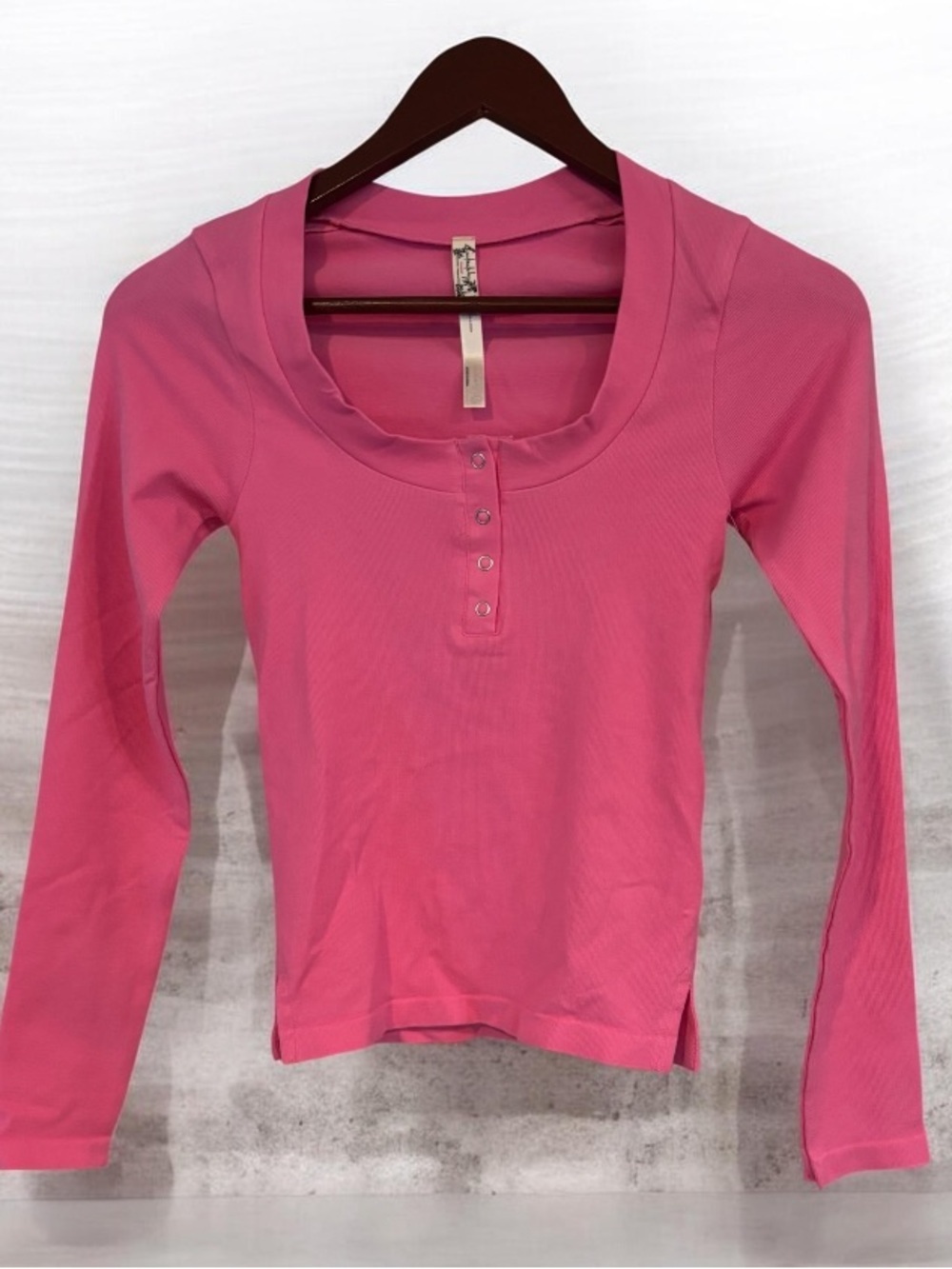 Free People Wide Awake Soft Ribbed Henley Top NWT
